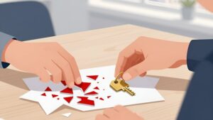 Золотой ключ от дома после очистки стола для рефинансирования под залог и закрытия микрозаймов